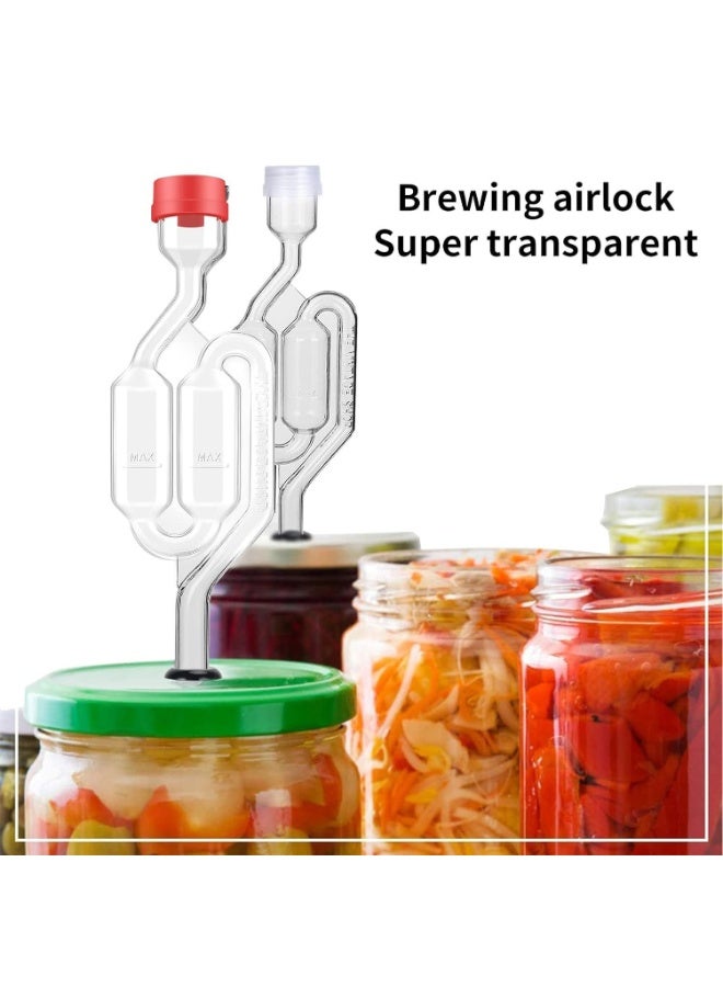 نهر قو 5 قطع من أغطية التخمير فائقة الشفافية - النسخة المطورة، مجموعة أغطية التخمير المزدوجة الفقاعية، أغطية للتخمير، تشمل 5 سدادات حجم 5#6 + 20 حلقة عازلة، معدات تخمير لمشروبات التخمير. - Image 5