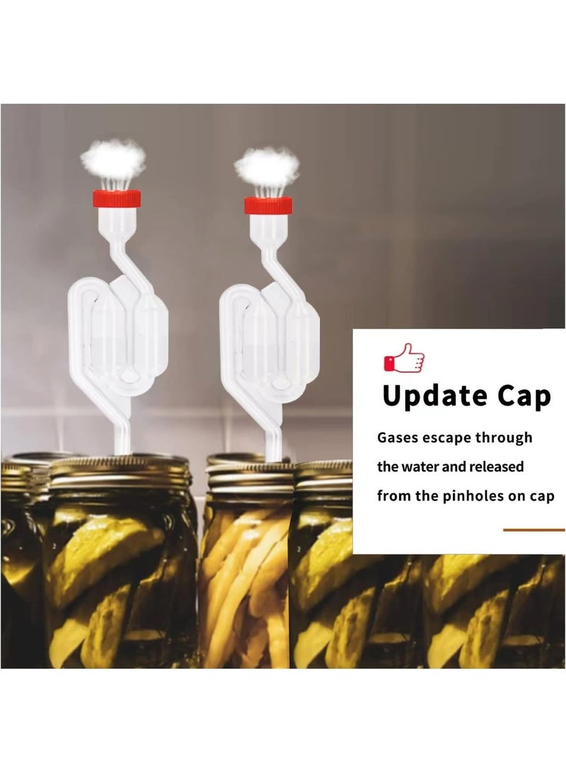 نهر قو 5 قطع من أغطية التخمير فائقة الشفافية - النسخة المطورة، مجموعة أغطية التخمير المزدوجة الفقاعية، أغطية للتخمير، تشمل 5 سدادات حجم 5#6 + 20 حلقة عازلة، معدات تخمير لمشروبات التخمير. - Image 4