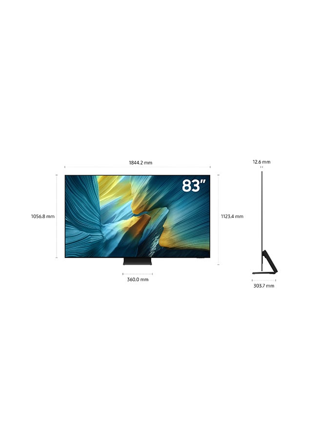 سامسونج تلفاز OLED بحجم 83 بوصة، خالي من الوهج، دقة 4K مع تحسين الذكاء الاصطناعي، 165 هرتز، تصميم إنفينيتي ون، مؤمن بواسطة نوكس - Image 3
