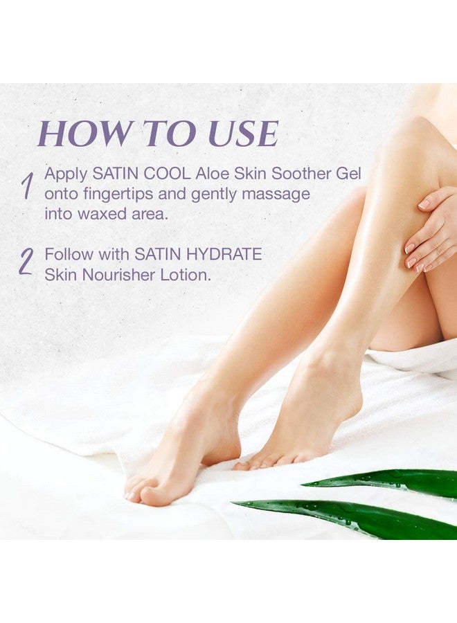 ساتين سموث جل الصبار الناعم الساتان، تركيبة مهدئة بعد إزالة الشعر بالشمع لتقليل الاحمرار وتهدئة البشرة المتهيجة، عناية مرطبة للوجه والجسم والشعر، 16 أونصة سائلة. - Image 4