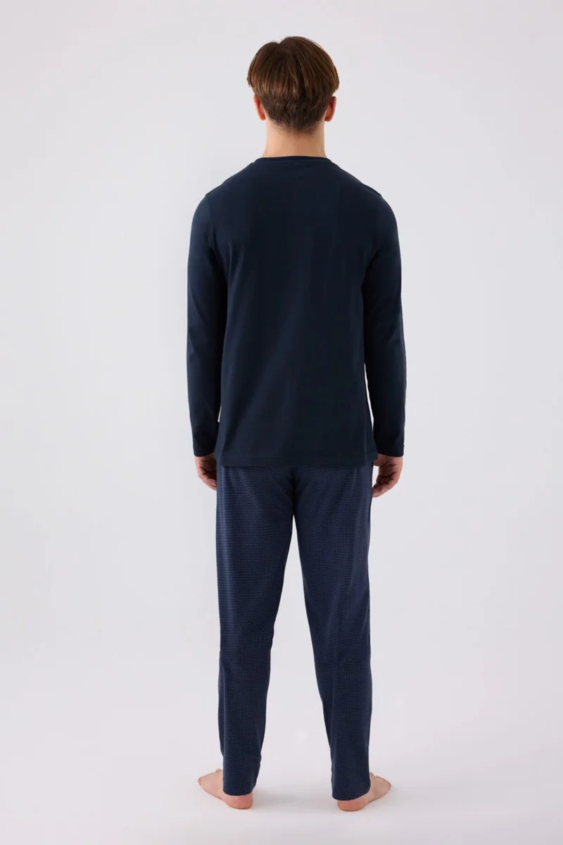 Arnetta Men's Long Sleeve Pajama Set AR3166 Navy