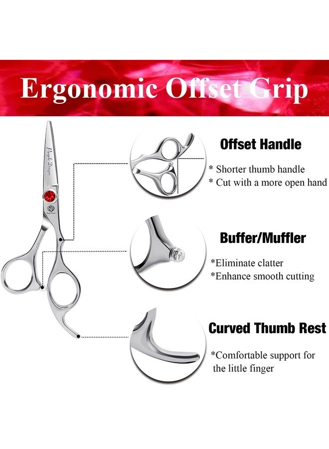 Purple Dragon 4.5 Barber Hair Cutting Scissors Small Moustache Shears with Bag- Perfect for Professional Hairstylist, Hairdresser (4.5 inch) - Image 5