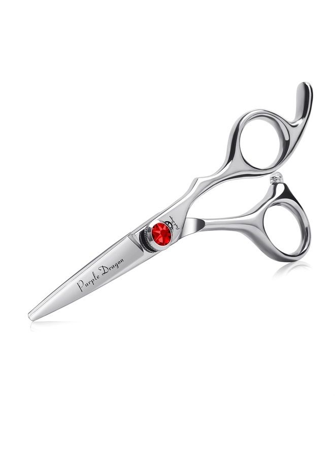 Purple Dragon 4.5 Barber Hair Cutting Scissors Small Moustache Shears with Bag- Perfect for Professional Hairstylist, Hairdresser (4.5 inch) - Image 1