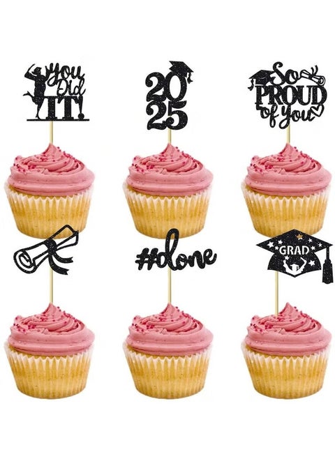 24-piece graduation cupcake decoration set, cake insert