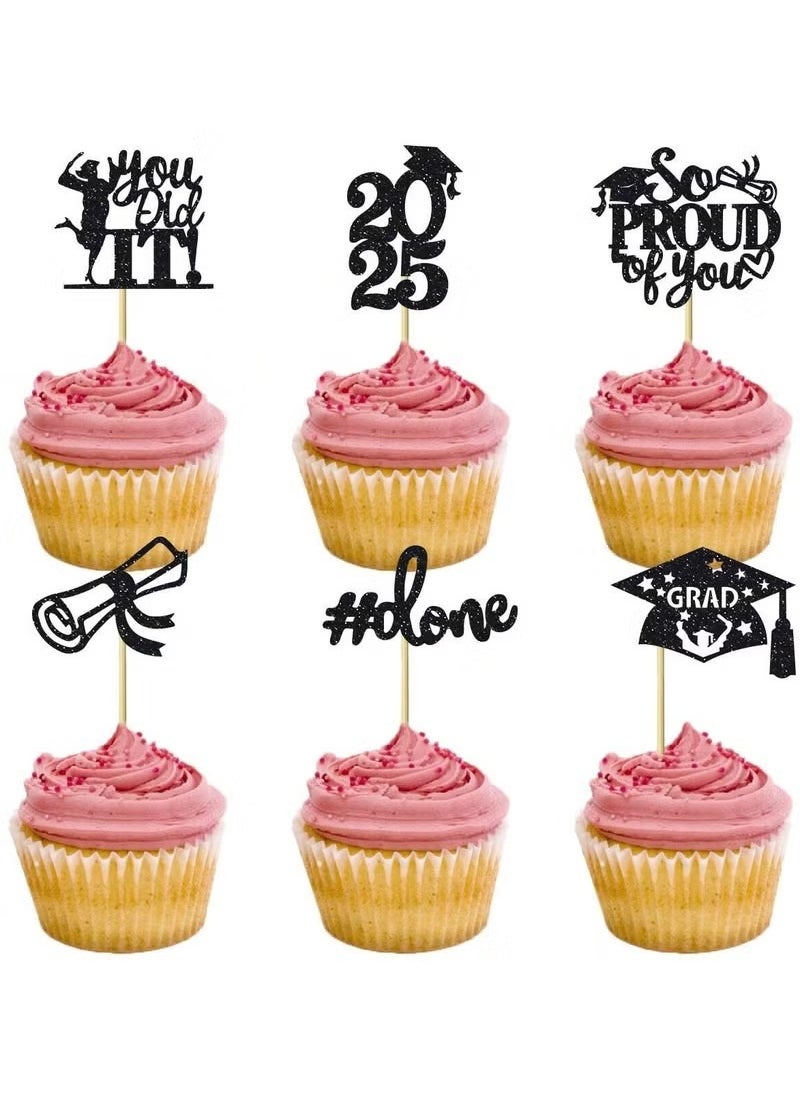 24-piece graduation cupcake decoration set, cake insert