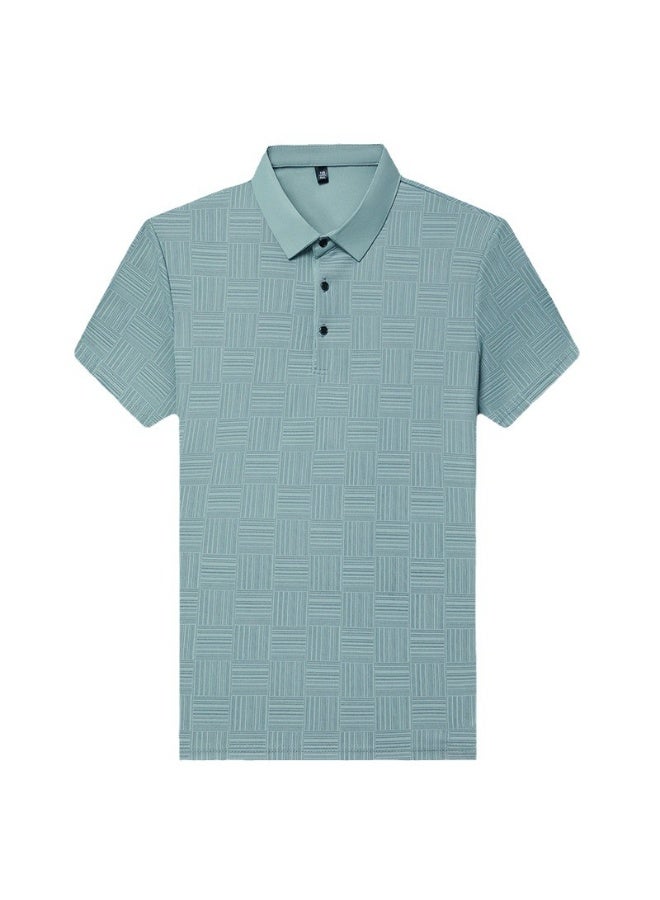 Men's  Printed Business Casual Short Sleeved POLO Shirt Fashion Short Sleeved Comfortable and Breathable Top - Image 3