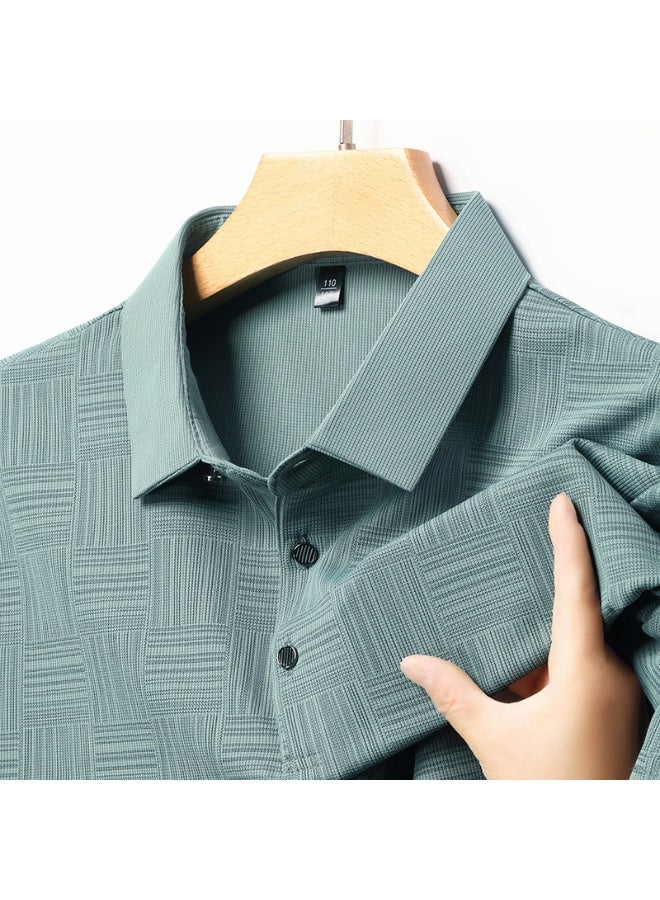 Men's  Printed Business Casual Short Sleeved POLO Shirt Fashion Short Sleeved Comfortable and Breathable Top - Image 1