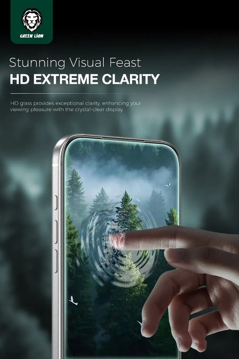 GREEN LION iPhone 17 Pro Max Screen Protector with 3D Silicone Plus High Definition Edge Glass / Grease Resistance / Anti Fingerprint / Anti Scratch -Black Edge/Clear - Image 5