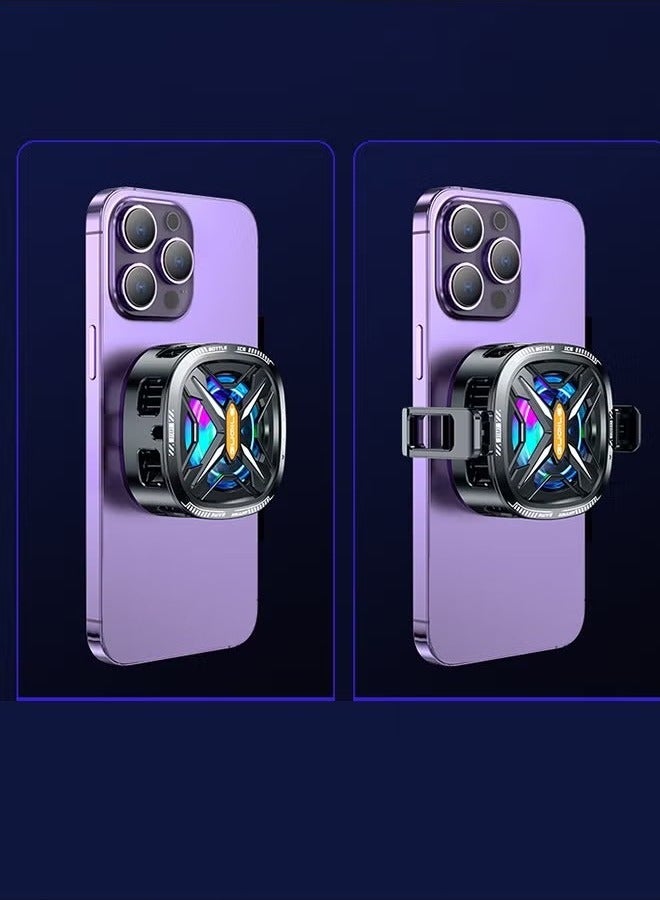 Phone Cooler for Gaming Magnetic Back Clip Dual Purpose Phone Cooling Fan Digital display temperature Mobile Cooling Fan without Noise for Playing Games Tiktok for Universal iPhone/Android Smartphone  - Image 3