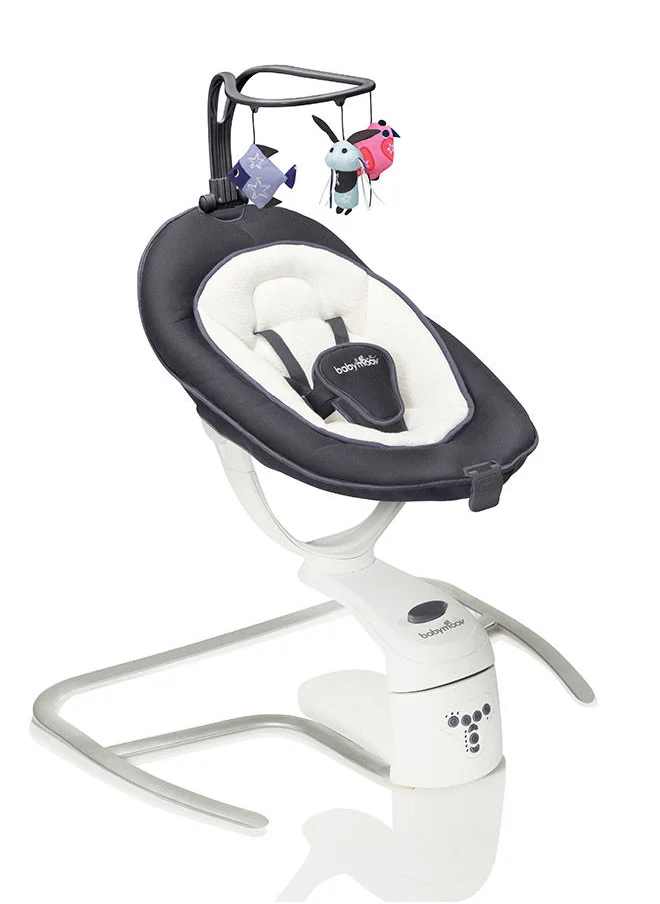 بيبي موف Swoon Motion Zinc, Electric Swing, Bouncer Chair With 5 Swing Speed 360° Rotation Seat Programmable Lullabies Birth Upto 9Kgs