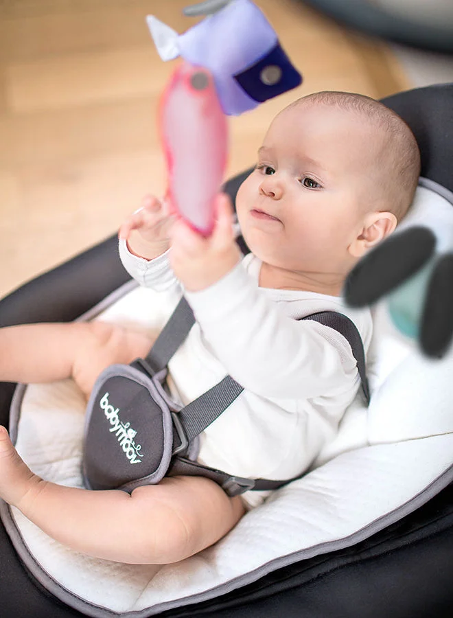 بيبي موف Swoon Motion Zinc, Electric Swing, Bouncer Chair With 5 Swing Speed 360° Rotation Seat Programmable Lullabies Birth Upto 9Kgs