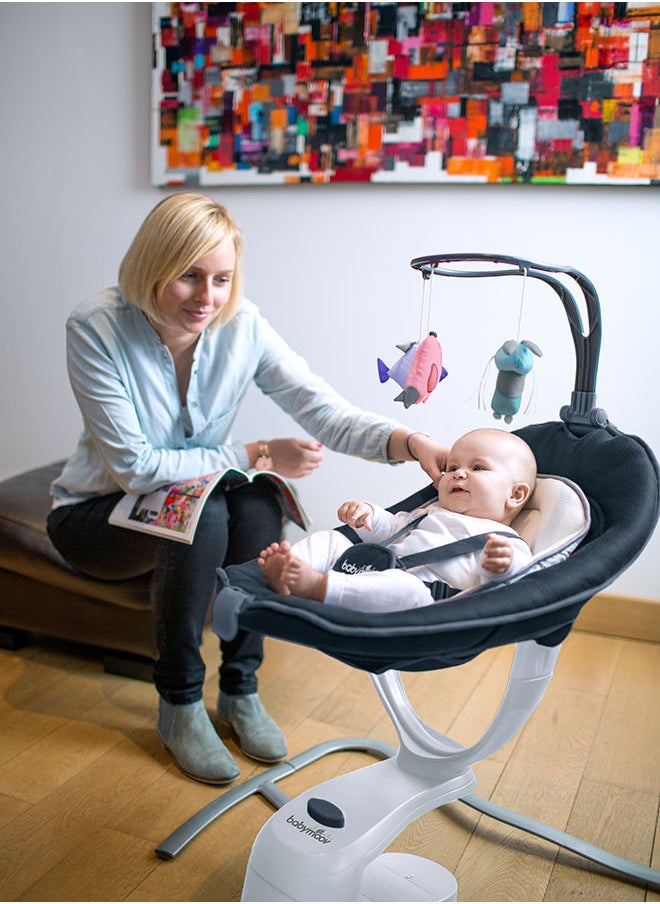 babymoov - Swoon Motion Zinc, Electric Swing, Bouncer Chair With 5 Swing Speed 360° Rotation Seat Programmable Lullabies Birth Upto 9Kgs - Image 1