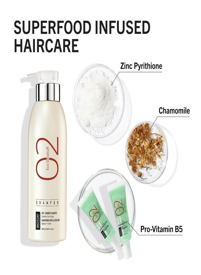 Biotop Professional 02 Eco Dandruff Shampoo - Dry Scalp Treatment & Hydrating Shampoo with Pro Vitamin B5, Zinc Pyrithione & Chamomile - Reduces Irritation and Prevents Future Dandruff (8.45oz) - Image 2