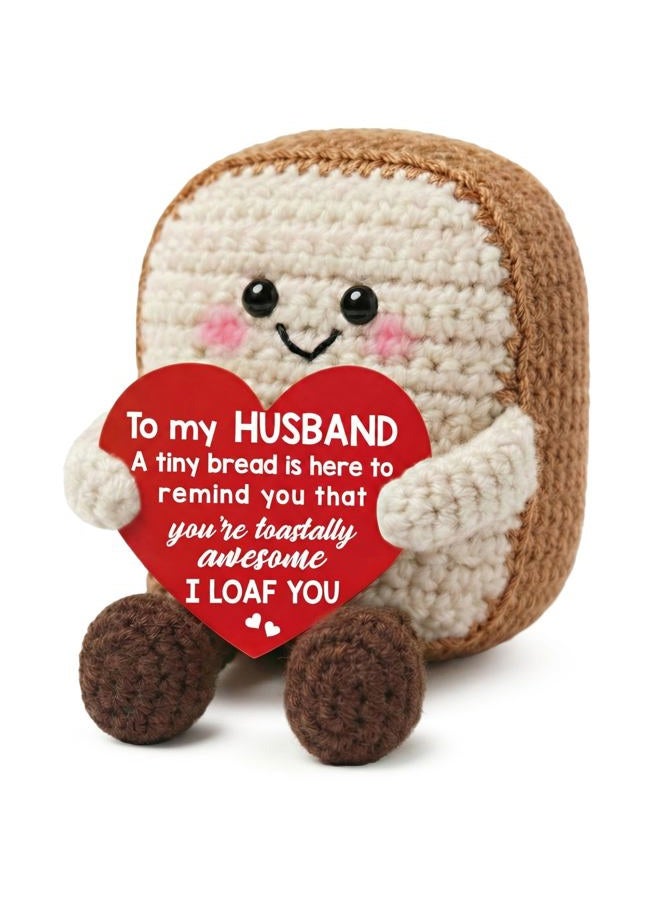 TEEBIM Husband Valentines Day Gifts - Anniversary, Birthday, Valentines Day Gifts for Husband from Wife - Valentine Crochet for Him - Emotional Inspirational Positive Support Toast Crochet - Image 1