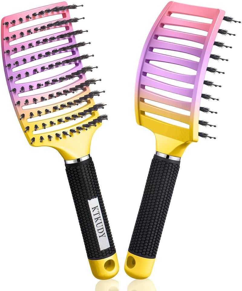 KTKUDY Wet or Dry Detangling Hair Brush for All Hair Types  Eliminates Knots  Reduces Breakage Hairbrush  Tangle Free Detangler Brush For Women Men  Kids Single 1 Count