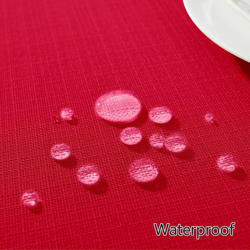 SASTYBALE Christmas Cloth Napkins Set of 4 Pieces Washable Wrinkle Free Textured Polyester Fabric Napkins for Xmas Winter Holiday Dinner Party Wedding 20 X 20 Inch Square Red - Image 5
