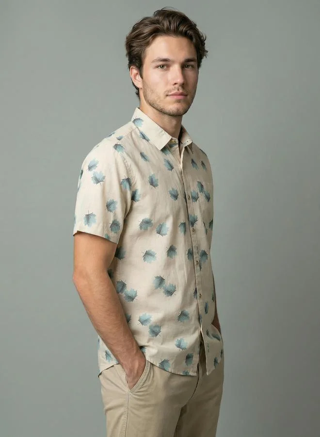 Take Two Men Printed Short Sleeve Shirt By SNX