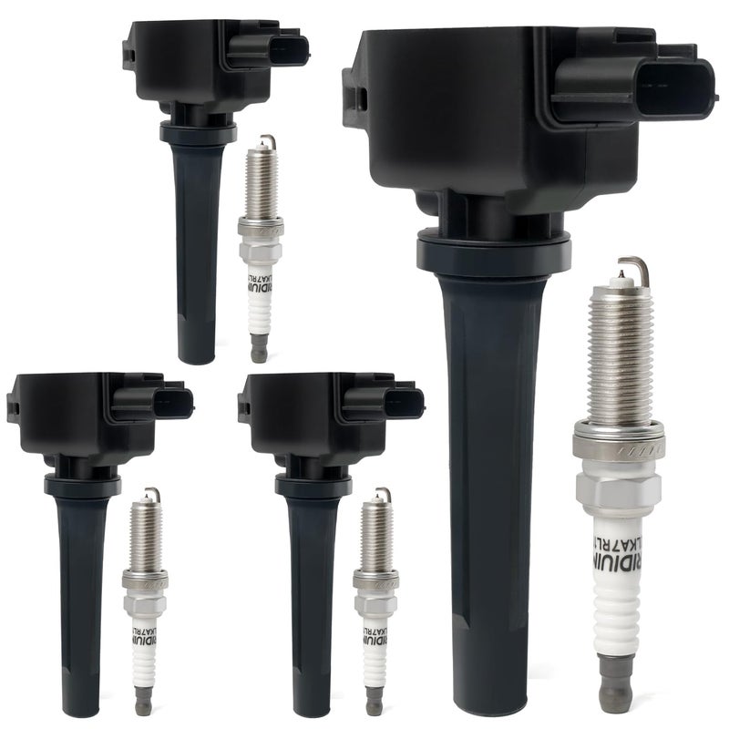 BELKEBIR Set of 4 Ignition Coil Packs Iridium Spark Plugs Compatible with 20L 25L 20122019 Mazda 3 20162018 3 Sport 20142017 Mazda 6 20162020 CX3 20132018 CX5 20162018 MX5 Miata Replace UF656 - Image 2