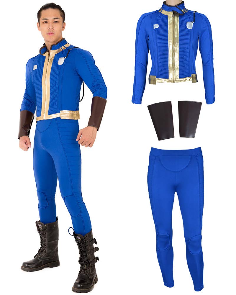 miccostumes Men's Soldier 76 Cosplay Costume Outfit Jacket Pants (M, Blue) - Image 2