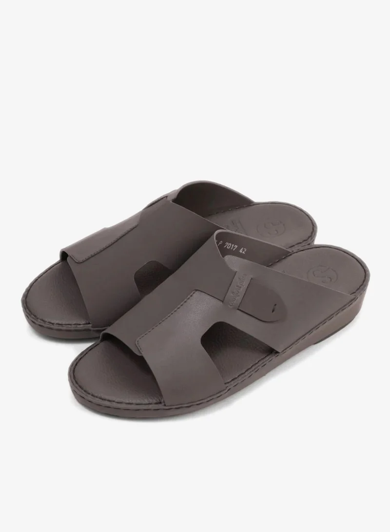 Comfort Plus  COMFORT PLUS ULTRA COMFORTABLE LEATHER SLIP-ON SANDALS DARK-GREY for Men | Best Price UAE