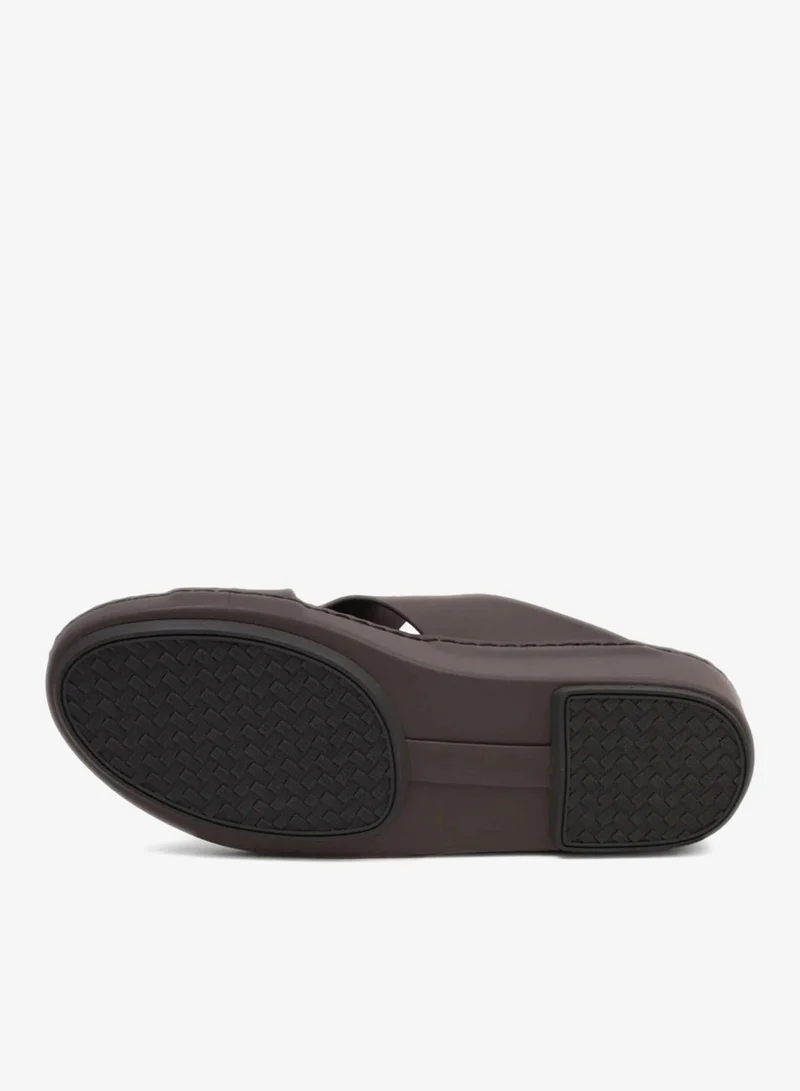Comfort Plus  COMFORT PLUS ULTRA COMFORTABLE LEATHER SLIP-ON SANDALS DARK-GREY for Men | Best Price UAE