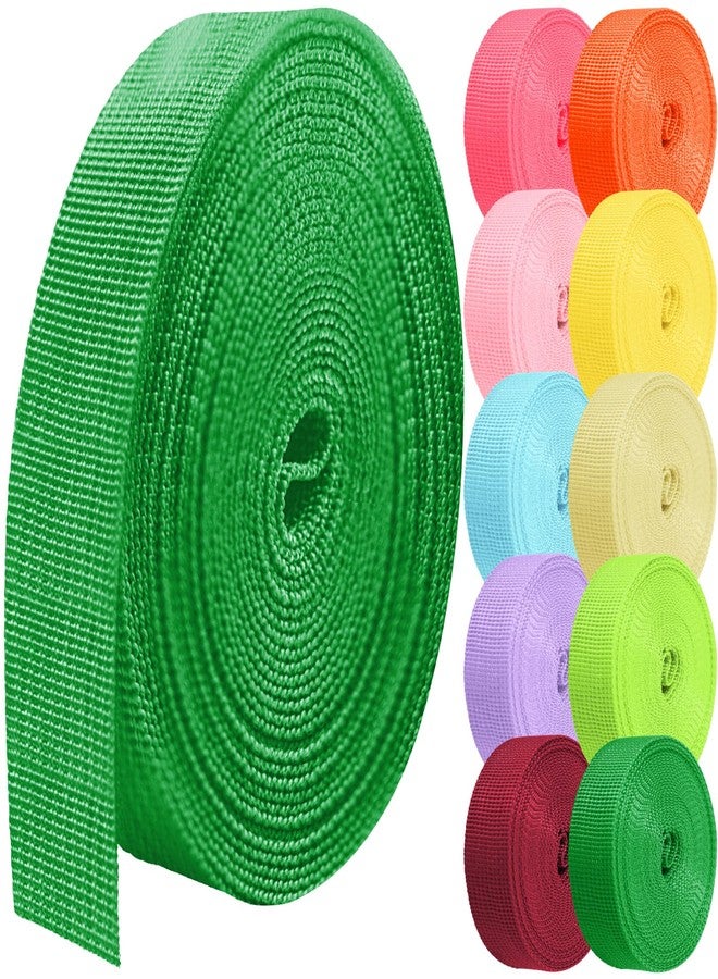 Grosun Polypropylene Webbing 1 Inch 1.5 inch 2 inch Nylon Webbing Straps, 5 10 25 50 100 Yards Webbing Strapping (Grass Green, 1 Inch x 5 Yards) - Image 1