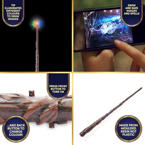 WOW! STUFF WOW! PODS Wizarding World: Deluxe Lumos Wand - Hermoine Granger - 14" Hand-Painted Replica, LED Tip, Spell Poster, Collectible Harry Potter Toy, App Photo Play - Image 4