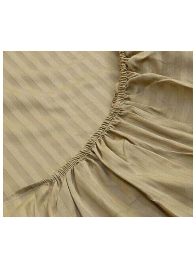 Hotel Collection - HOTEL COLLECTION Stripe Brown King Size Fitted Sheet 180 x 200 cm with 2 Pillow Cases - Image 1
