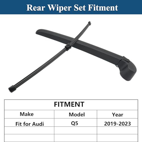 DUILEO Rear Windshield Wipers Blade Arm Set for Audi Q5 2019-2023 Back Glass Wiper Arm Blade Replacements All Seasons Fit, Replacement OE: 80A955425 - Image 2