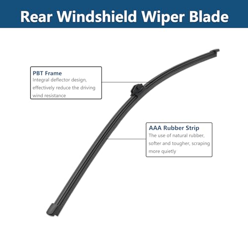 DUILEO Rear Windshield Wipers Blade Arm Set for Audi Q5 2019-2023 Back Glass Wiper Arm Blade Replacements All Seasons Fit, Replacement OE: 80A955425 - Image 4