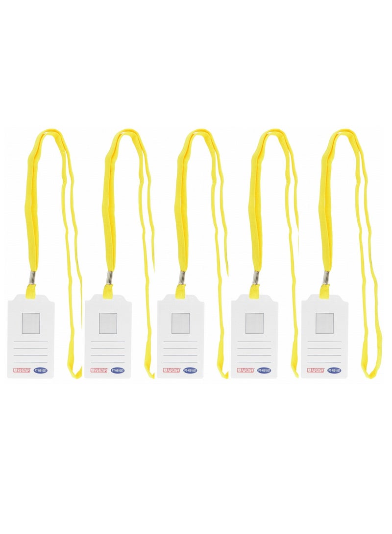 PARTNER 5-Piece ID Card Holder Vertical With Yellow Lanyard - Image 1