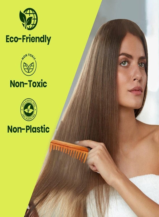 Rufiys Wide Tooth Neem Wooden Comb for Hair Growth | Natural Detangling for Women & Men | Promotes Healthy Scalp (NECOMB-004) - Image 3