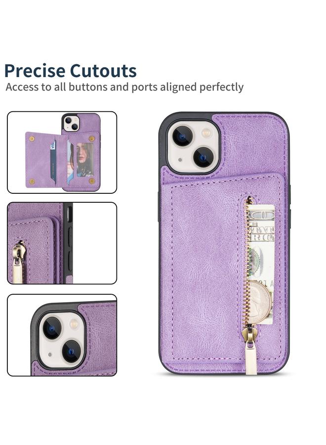 اس-توب جراب لهاتف iPhone 14 مع حامل بطاقات وسحاب - Image 3