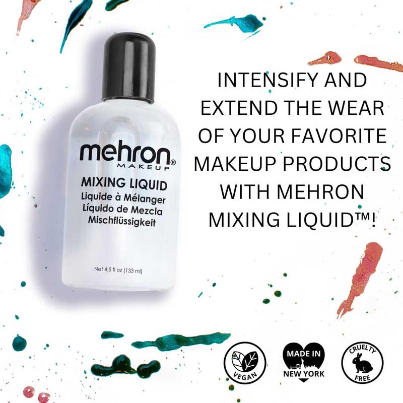 Mehron Makeup Mixing Liquid | Water Resistant For All Day Wear | Multi-Use Makeup Transformer | Eyeliner Mixing Medium | Clear 4.5 fl oz (133 ml) - Image 2