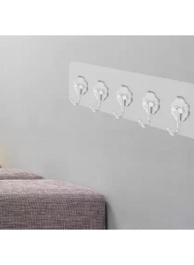 FORCE 24 فورس24 - خطافات حائط ذاتية اللصق لتنظيم المطبخ خطاف للحائط بدون حفر للمنزل مطبخ حمام غرفة نوم مفاتيح حقيبة مناشف - 6 خطافات من الفولاذ المقاوم للصدأ مع شريط بلاستيكي (فضي عبوة من 2) - Image 2