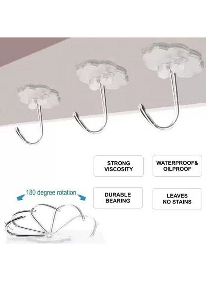 FORCE 24 فورس24 - خطافات حائط ذاتية اللصق لتنظيم المطبخ خطاف للحائط بدون حفر للمنزل مطبخ حمام غرفة نوم مفاتيح حقيبة مناشف - 6 خطافات من الفولاذ المقاوم للصدأ مع شريط بلاستيكي (فضي عبوة من 2) - Image 4