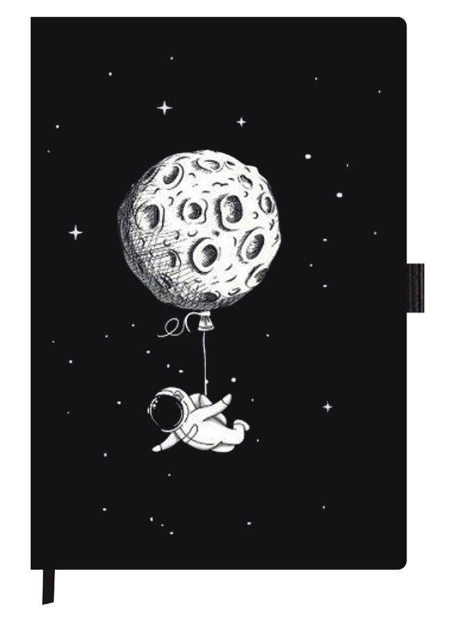 Theodor Designer A5 Thick Black Hardcover Notebook Astraonaut Imagination - Image 1