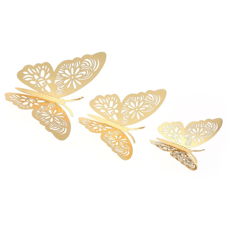 12pcs/set Vivid 3D Butterfly Wall Stickers DIY Art Wall Decals Decor with Glue - Image 3