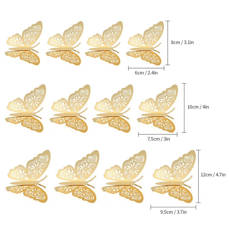 12pcs/set Vivid 3D Butterfly Wall Stickers DIY Art Wall Decals Decor with Glue - Image 4