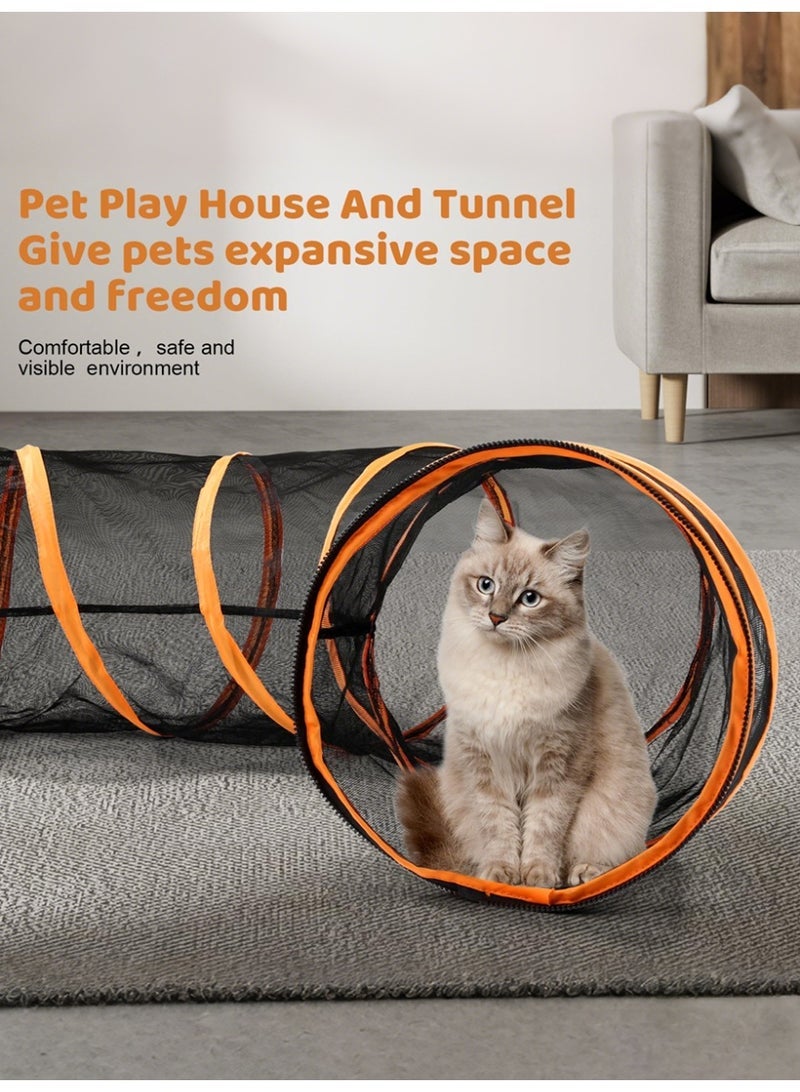 سولاكان نفق وسياج للقطط من SOLERCONM – خيمة نفق كبيرة محمولة للعب في الداخل والخارج | بيت لعب للحيوانات الأليفة مثل القطط، الجراء، الأرانب والحيوانات الصغيرة - Image 2