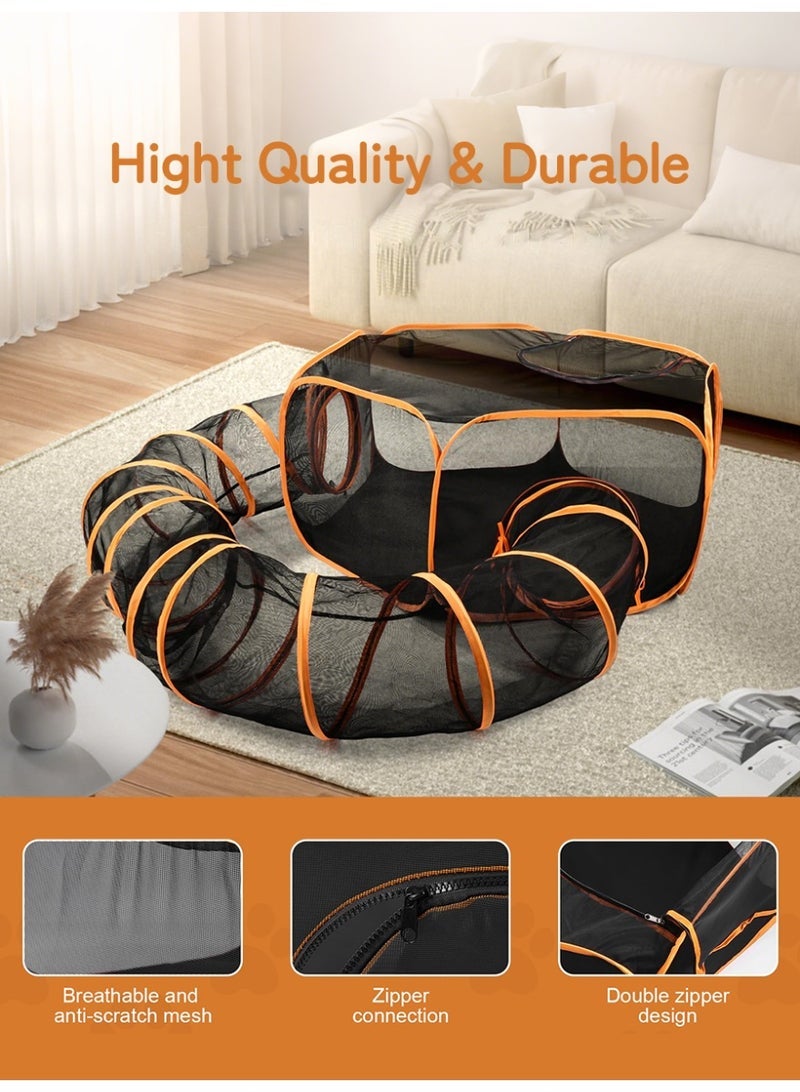 سولاكان نفق وسياج للقطط من SOLERCONM – خيمة نفق كبيرة محمولة للعب في الداخل والخارج | بيت لعب للحيوانات الأليفة مثل القطط، الجراء، الأرانب والحيوانات الصغيرة - Image 3