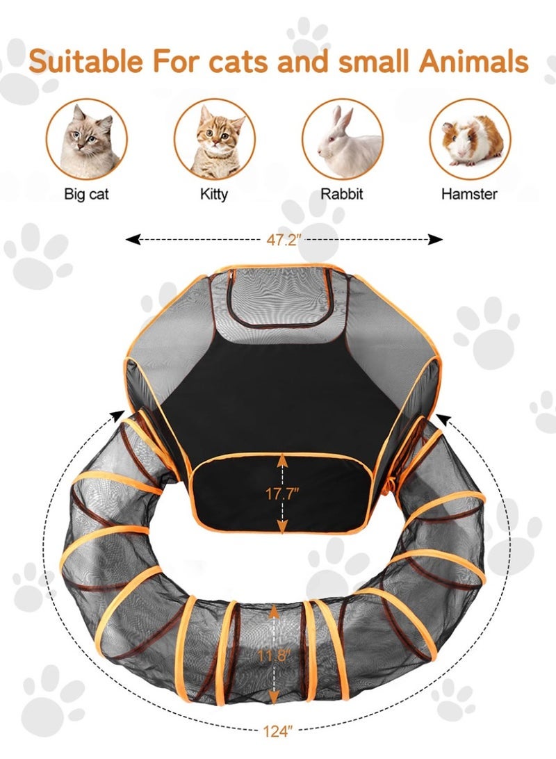 سولاكان نفق وسياج للقطط من SOLERCONM – خيمة نفق كبيرة محمولة للعب في الداخل والخارج | بيت لعب للحيوانات الأليفة مثل القطط، الجراء، الأرانب والحيوانات الصغيرة - Image 4