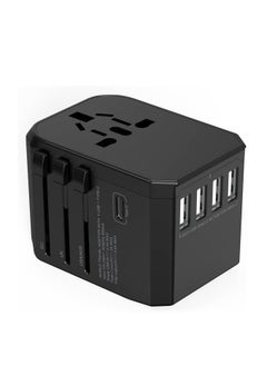 ELTRAZONE Universal Adapter with Power Socket Plugs and Plug Adaptor with 3 Ultra-Fast USB  Port and 1 Brisk USB Type C Port (Black) with  20W Dual Port USB C PD Fast ChargerUSB C to Lightning Cable  - Image 2