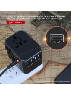 ELTRAZONE Universal Adapter with Power Socket Plugs and Plug Adaptor with 3 Ultra-Fast USB  Port and 1 Brisk USB Type C Port (Black) with  20W Dual Port USB C PD Fast ChargerUSB C to Lightning Cable  - Image 4