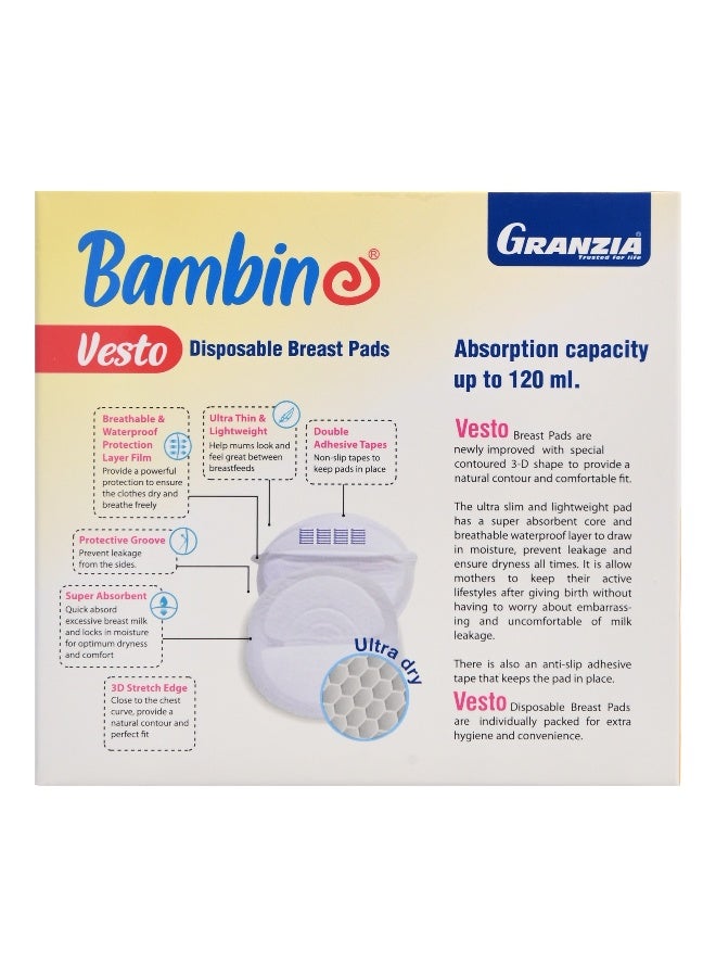 Granzia Vesto Disposable Breast Pads – 30 Ultra-Absorbent Day & Night Pads | Soft, Breathable, Invisible Under Clothing, Leak-Proof Comfort - Image 5