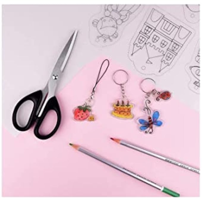58PIECES HEAT SHRINK PLASTIC SHEET KIT INCLUDE 10 PCS SHRINKY ART PAPER WITH 5 PCS SHRINKY ART PAPER WITH PATTERN, ACCESSORIES FOR KIDS CREATIVE CRAFT - Image 5