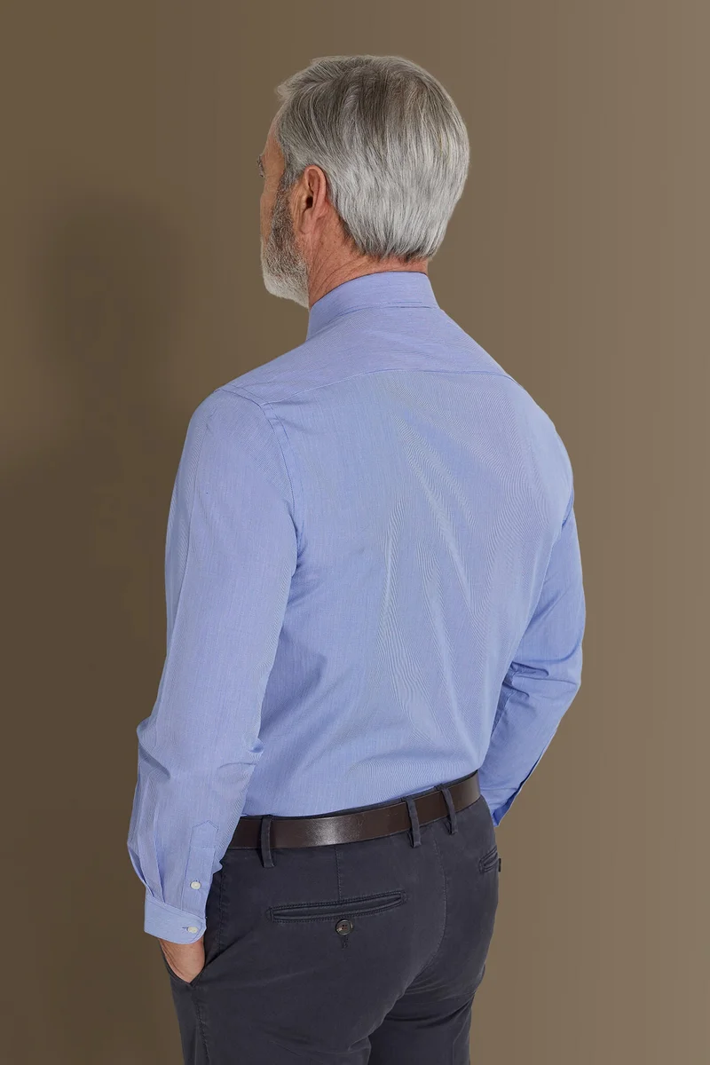 Doppelganger Blue Classic shirt french collar dobby vichy - Sky for Men | Best Price UAE