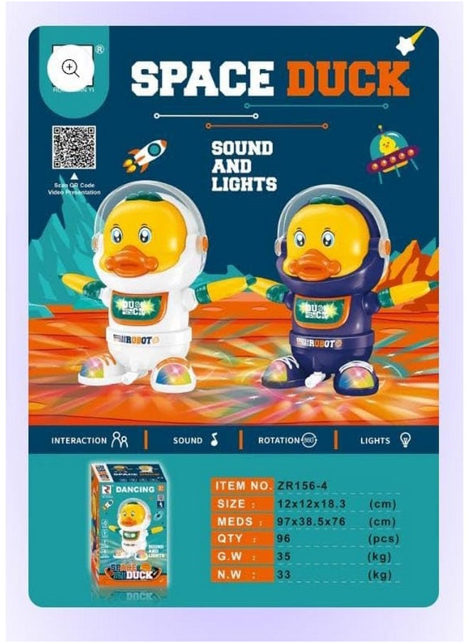 TEMSON - TEMSON Space Duck Dancing Robot Toy with Flashing Lights & Musical Sound Effects - Smart Kids Robot with Moving Arms & Wiggly Waist (Assorted Colour) - Image 1