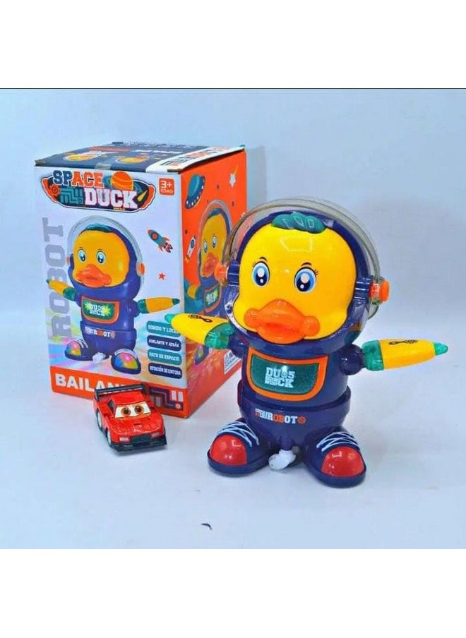 TEMSON - TEMSON Space Duck Dancing Robot Toy with Flashing Lights & Musical Sound Effects - Smart Kids Robot with Moving Arms & Wiggly Waist (Assorted Colour) - Image 1