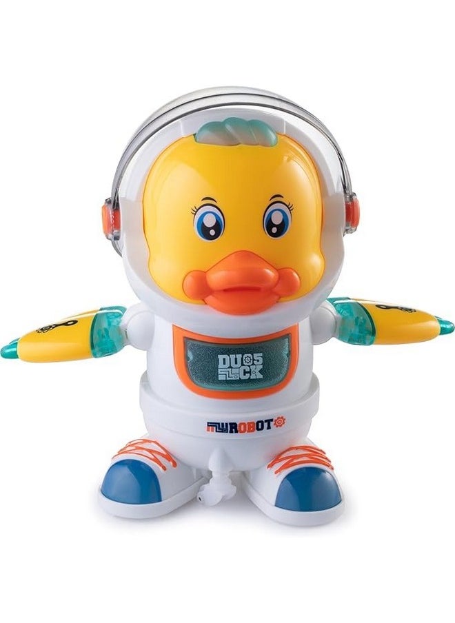 TEMSON - TEMSON Space Duck Dancing Robot Toy with Flashing Lights & Musical Sound Effects - Smart Kids Robot with Moving Arms & Wiggly Waist (Assorted Colour) - Image 1